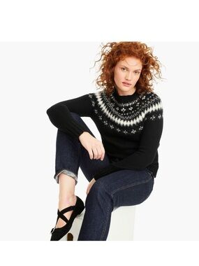 J. Crew Jeweled Embellished Fair Isle Sweater